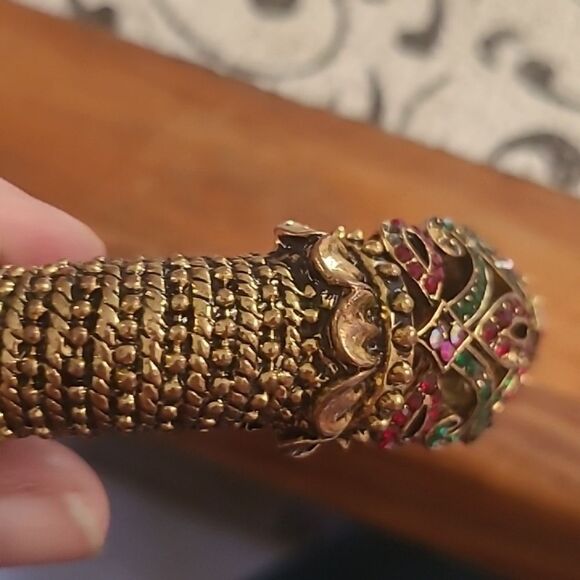 Elegant Gold and Multicolor Bangle Bracelet - Picture 7 of 8